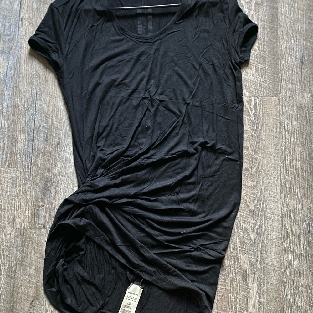 Rick Owens Black Ruched Short Sleeve T-Shirt